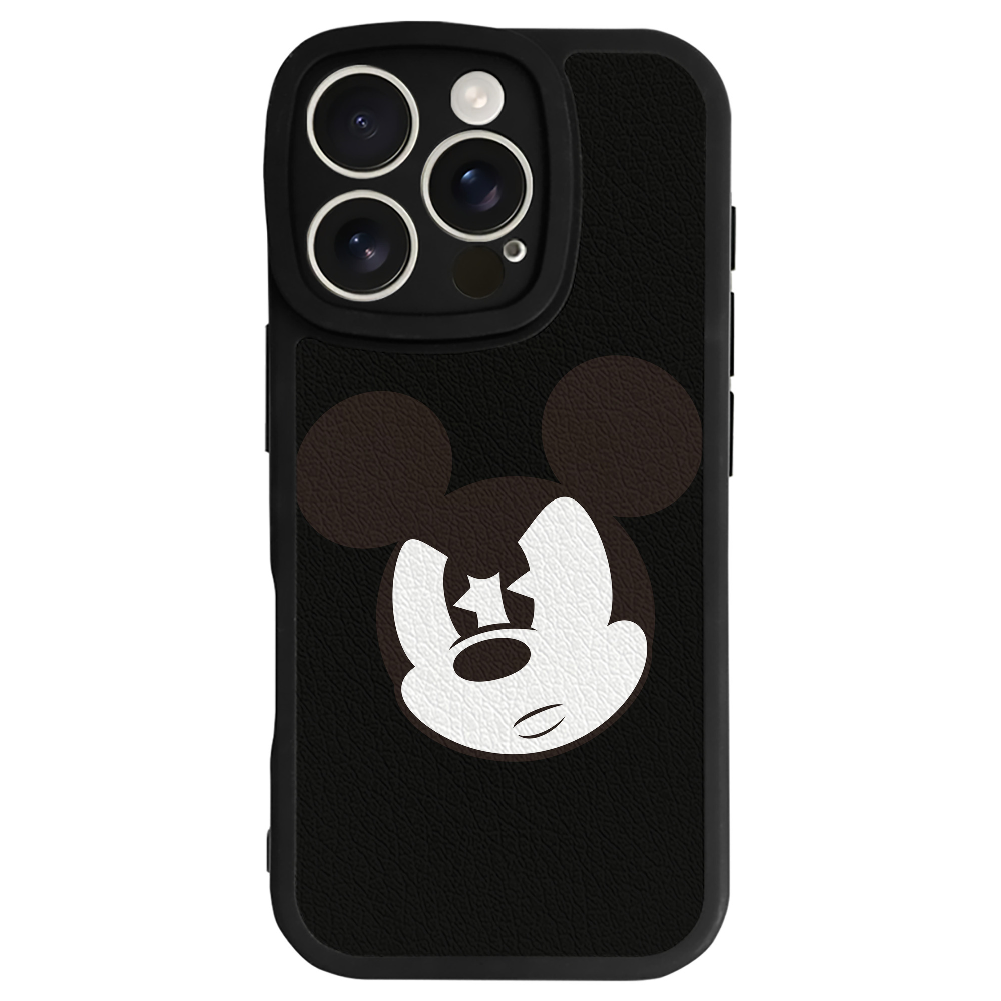（画像用） ミッキーマウス Mickey Mouse 【iPhone 16シリーズ対応】シリコンスマホケース（レザー調） 材質：シリコン